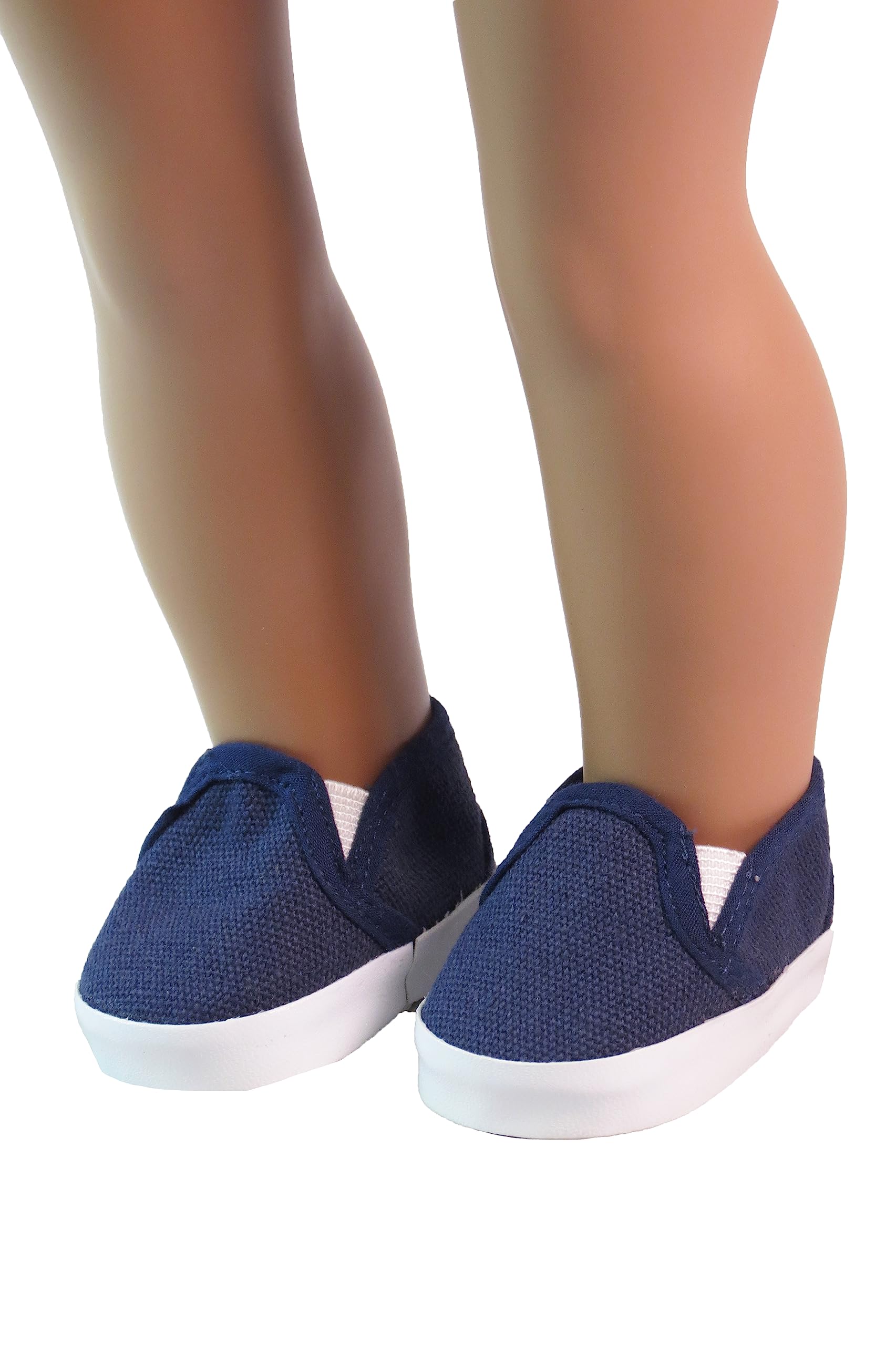 American Fashion World Red White and Blue Canvas Slip-Ons for 18-Inch Dolls | 3 Pack | Premium Quality & Trendy Design | Dolls Shoes | Shoe Fashion