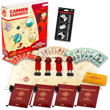 Carmen Sandiego Board Game - Bunde with Acme's Most Wanted Board Game Plus Stickers | Carmen Sandiego Toys