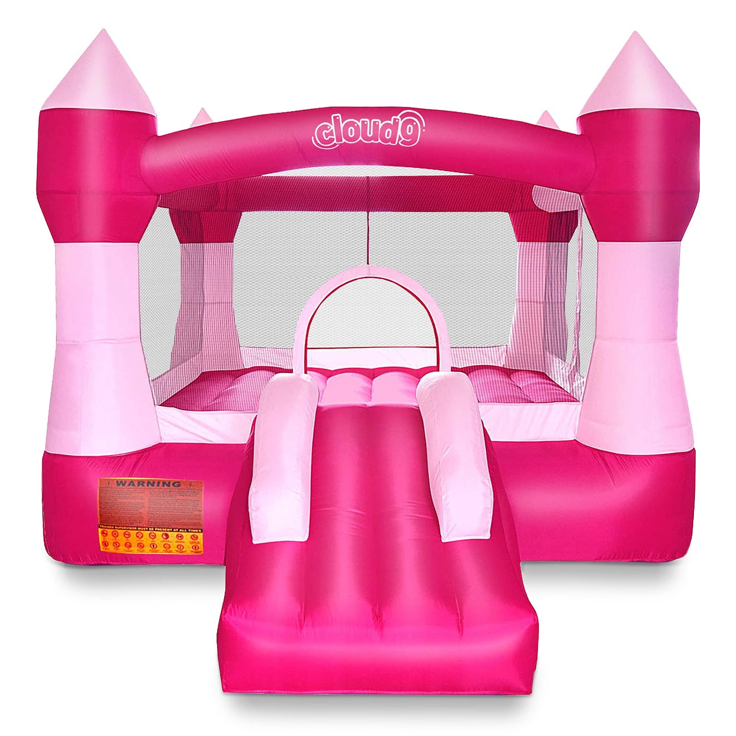 Cloud 9 Princess Bounce House with Blower, Pink Castle Inflatable Bouncer for Kids, Includes Stakes and Repair Patches
