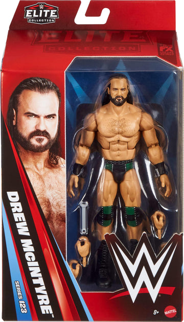 Mattel WWE Elite Action Figure & Accessories, Series #123 Set, 6-inch Collectible Drew McIntyre with 25 Articulation Points & Swappable Hands
