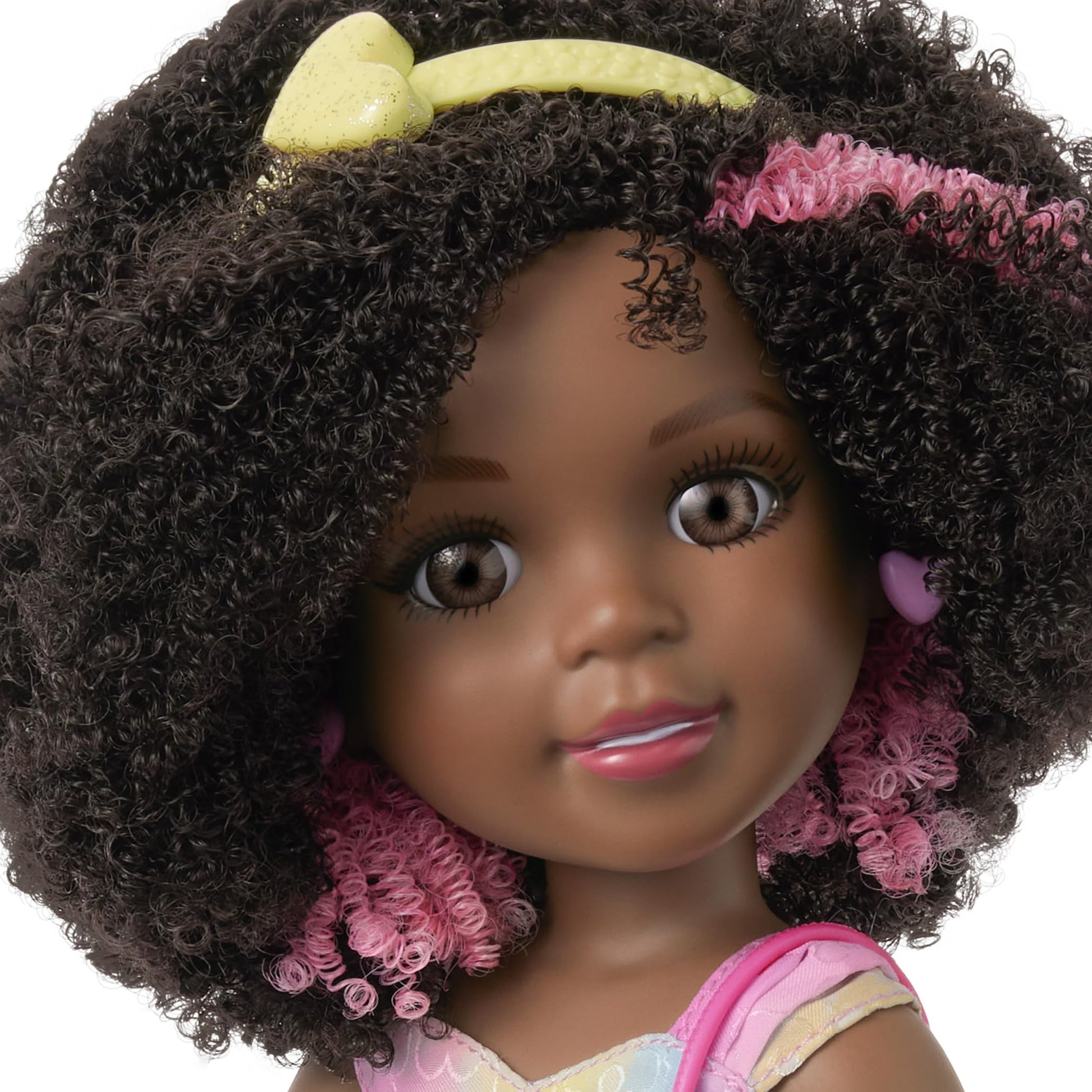 American Girl, AG Sisters Wesley Doll, Brown Eyes, Short Curly Dark-Brown Hair with Pink Highlights, 14.5", Age 4+ (Amazon Exclusive)