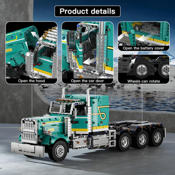 Mould King RC Semi Truck Building Set, 2064 Pcs Tractor Model with Motor
