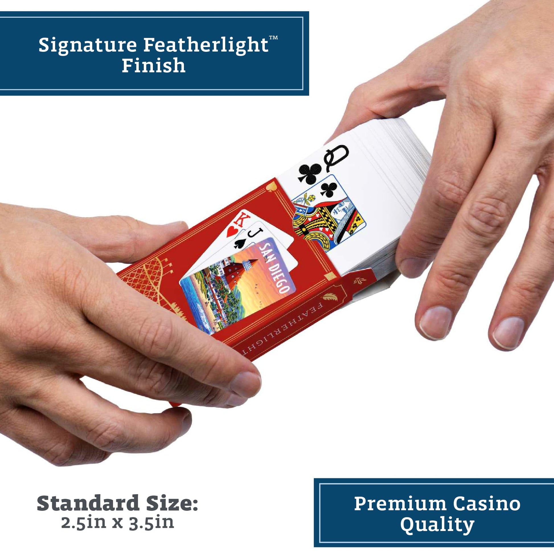 Boardwalk Puzzles Premium Featherlight Unique Playing Cards, Fun Themed Deck for Home and Travel | San Diego
