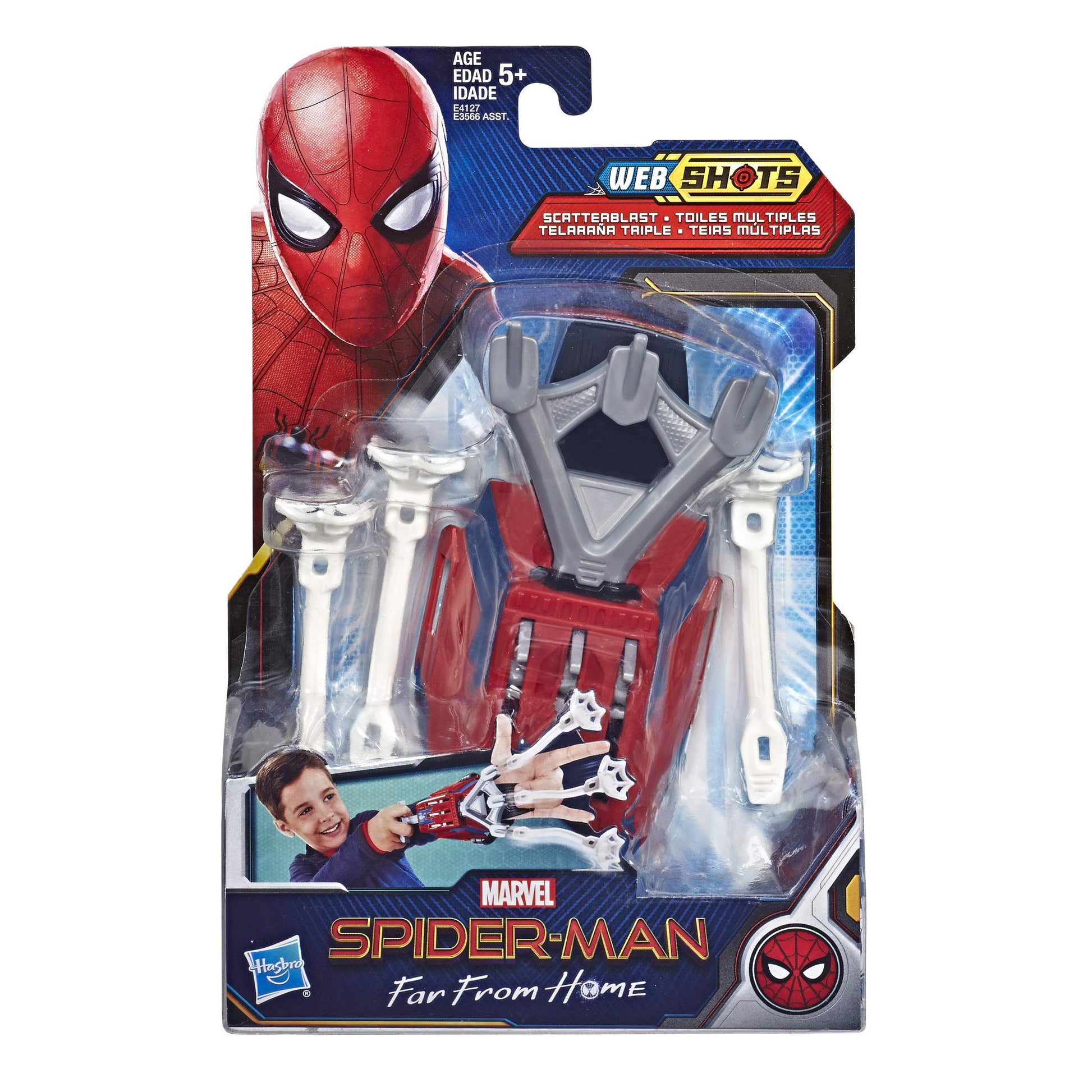 Spider-Man Web Shots Scatterblast Blaster Toy for Kids Ages 5 & Up