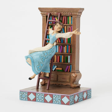 Enesco Disney Traditions by Jim Shore Beauty and the Beast Belle with Bookshelf Figurine, 7.63 Inch, Multicolor