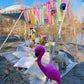 Flamingo Honeycomb Centerpiece - Party Decor - 3 Pieces
