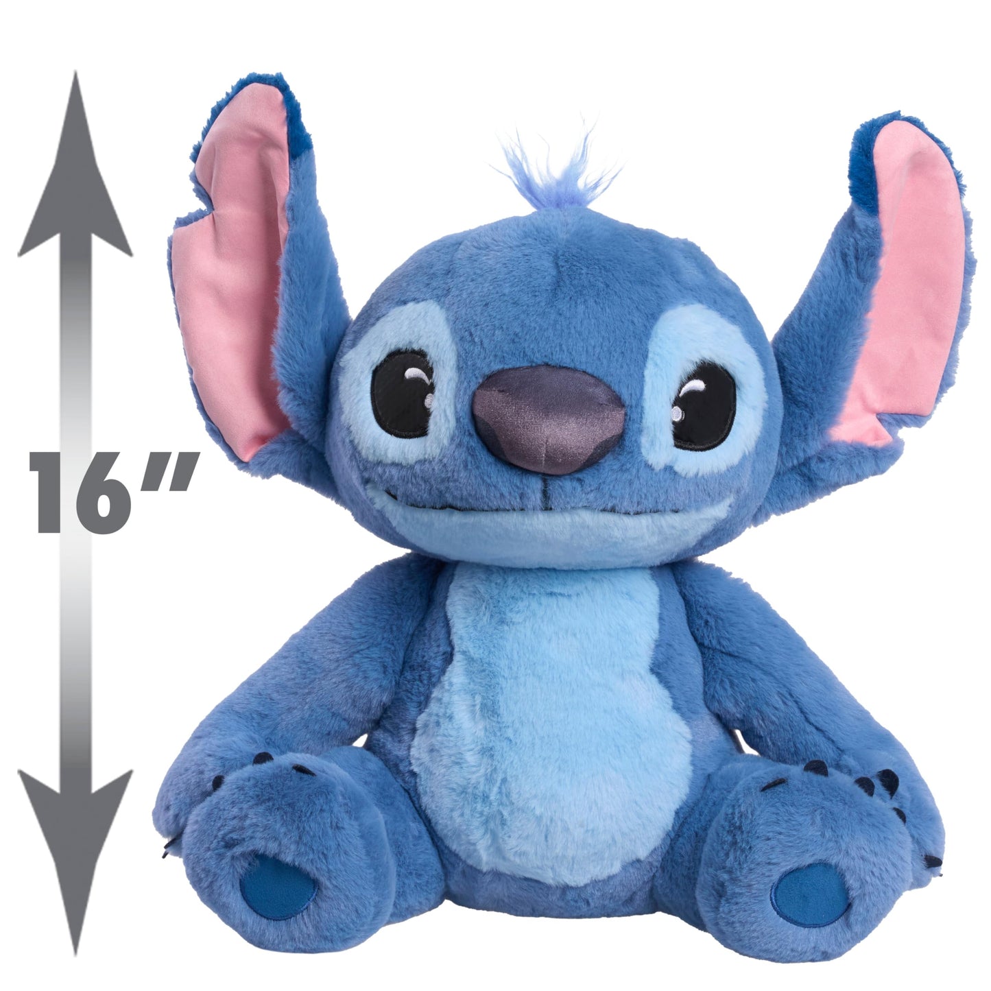 Disney Stitch Live-Action 13-inch Large Plush Stuffed Animal, Soft Toy for Kids, Blue, Alien, Toy for Fans, Girls, Boys, Kids, Ages 2 and Up by Just