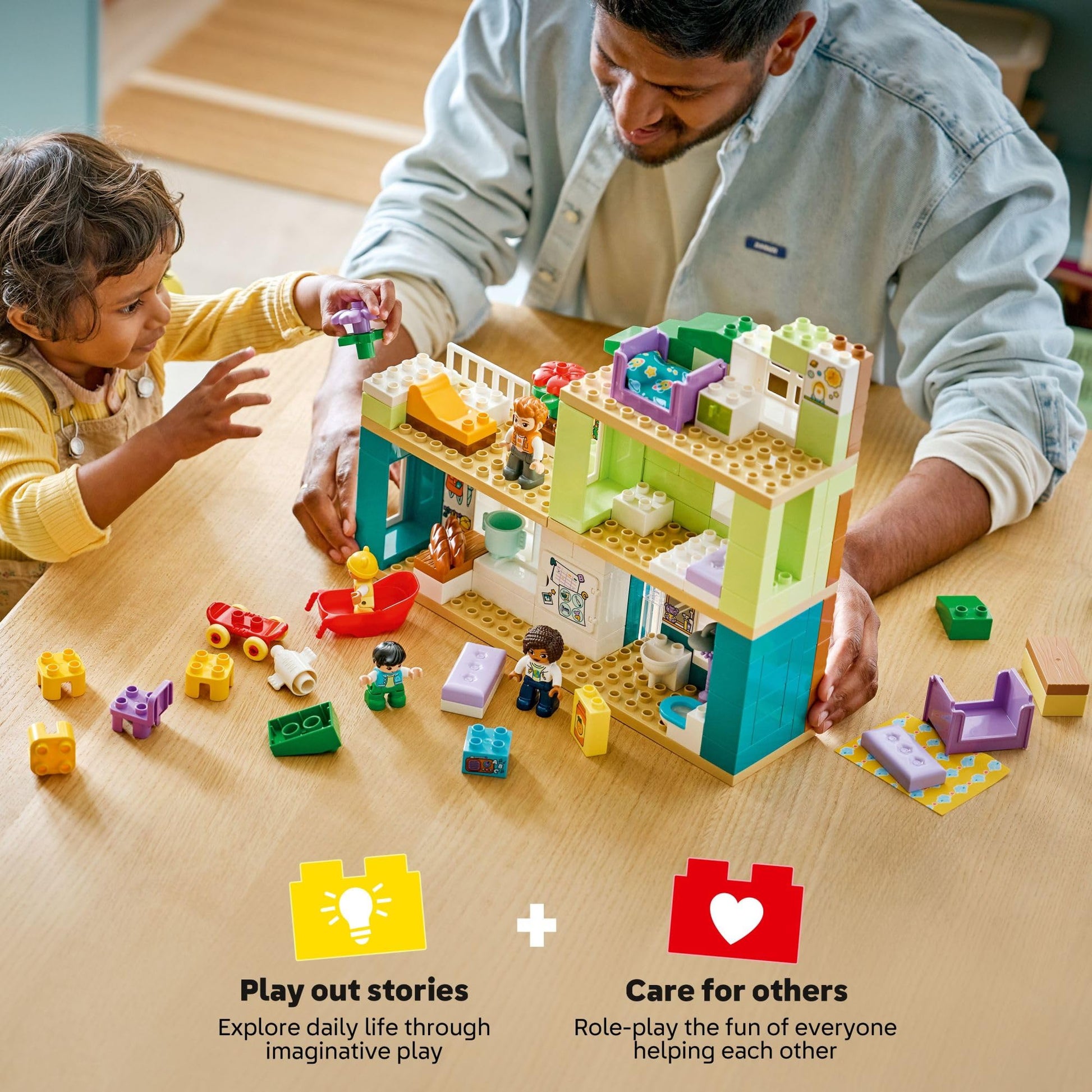 LEGO DUPLO Town 3 in 1 Modern Family House with Figures Building Toy - Learning Play Set for Toddler Boys & Girls, Ages 2+ - Fine Motor Skills Toys