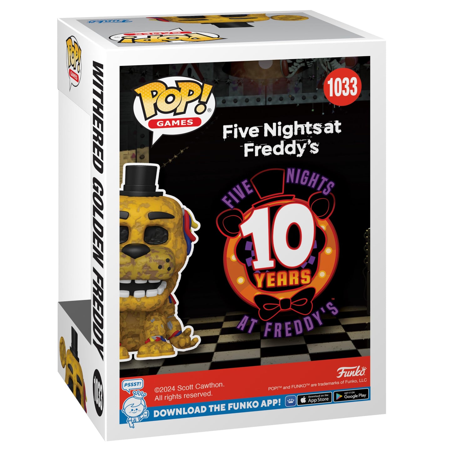 Funko Pop! Games: Five Nights at Freddy's (FNAF) - Withered Golden Freddy 1033 Exclusive Vinyl Figure