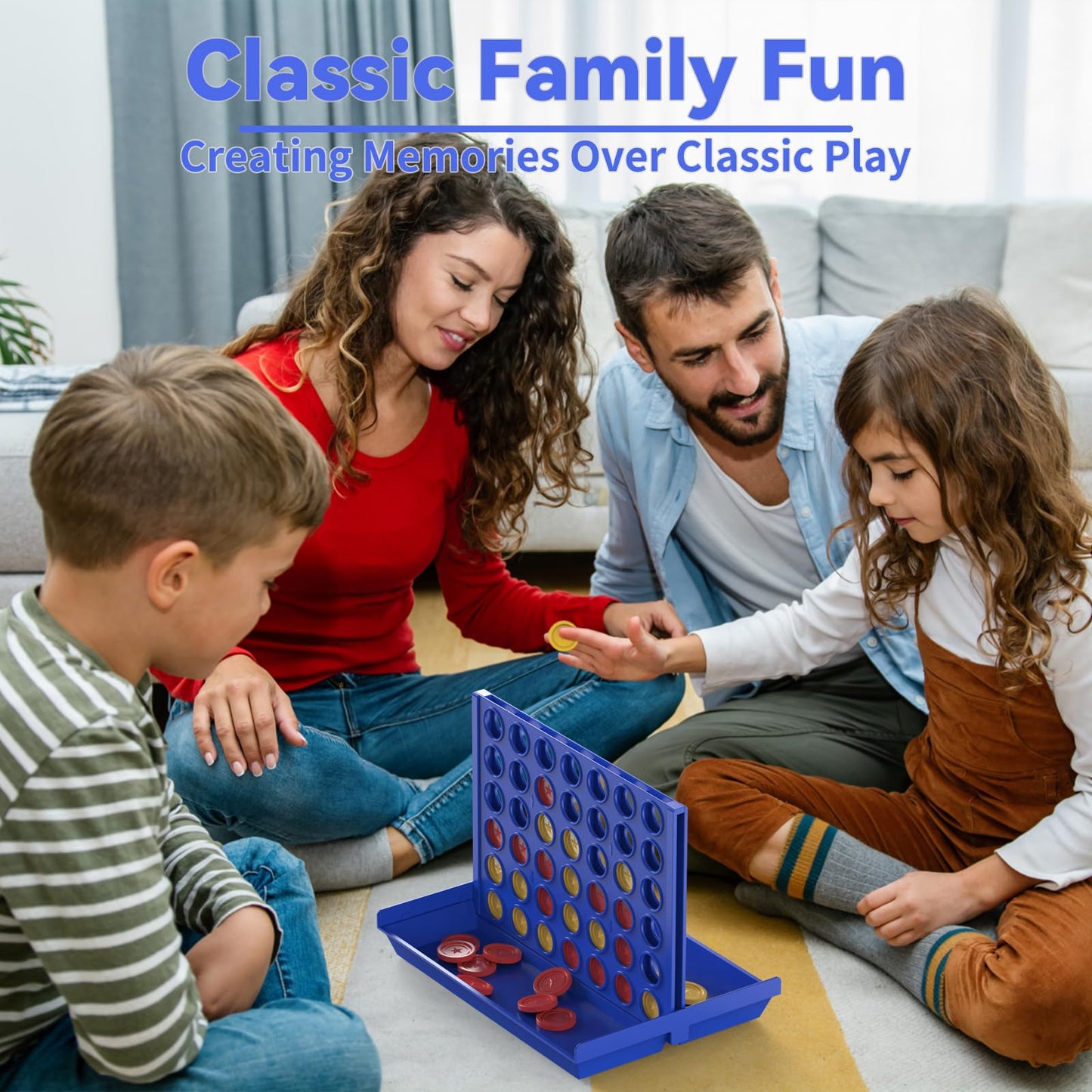 Pup Go 4 in a Row Connect Board Games for Kids 3-12, Family Games, Outdoor Games for Adults and Familty, 2 Players Travel Game, Party Game, All-in-1