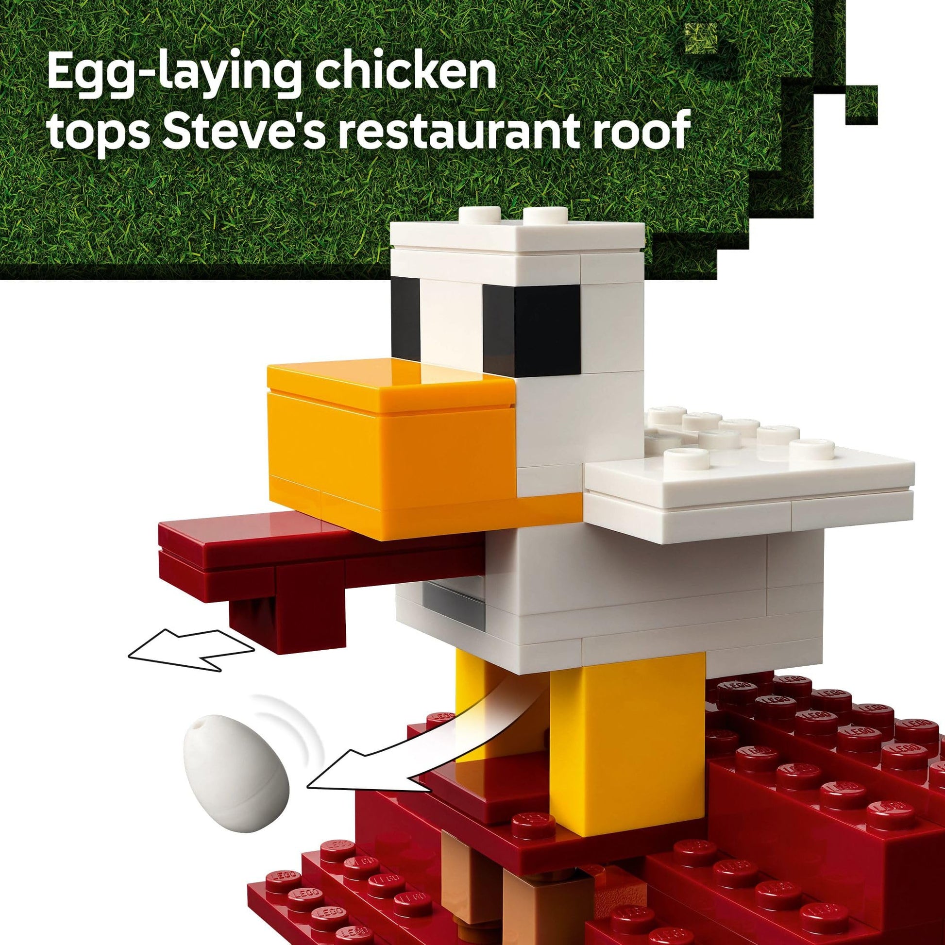 LEGO Minecraft The Ghast Balloon Village Attack- Toy Building Set for Kids, Girls and Boys Ages 10+ - Includes Steve, Natalie, and Dawn Minifigures