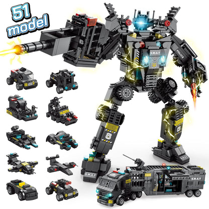 HISTOYE 51-in-1 Robot Building Kit for Kids Stem Building Toys Erector Set for Boys 8-12 Engineering Stem Projects Construction Building Blocks Toys