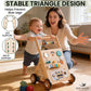 Babywaze Baby Walker with Wheels - Adjustable Speed Wooden Push Walker for Babies 9-18 Months, 3in1 Montessori Sit to Stand Learning Toy with Musical