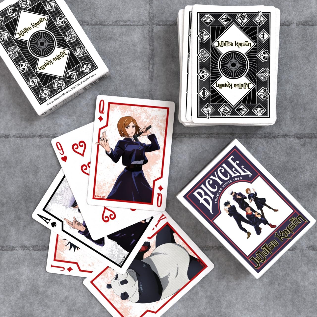 Bicycle Jujutsu Kaisen Collectible Standard 52 Deck of Cards, Poker Size, Anime Cartoon Gifts, Family & Kids Card Game Night