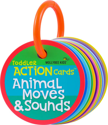 MOLLYBEE KIDS Toddler Action Cards Animal Moves and Sounds
