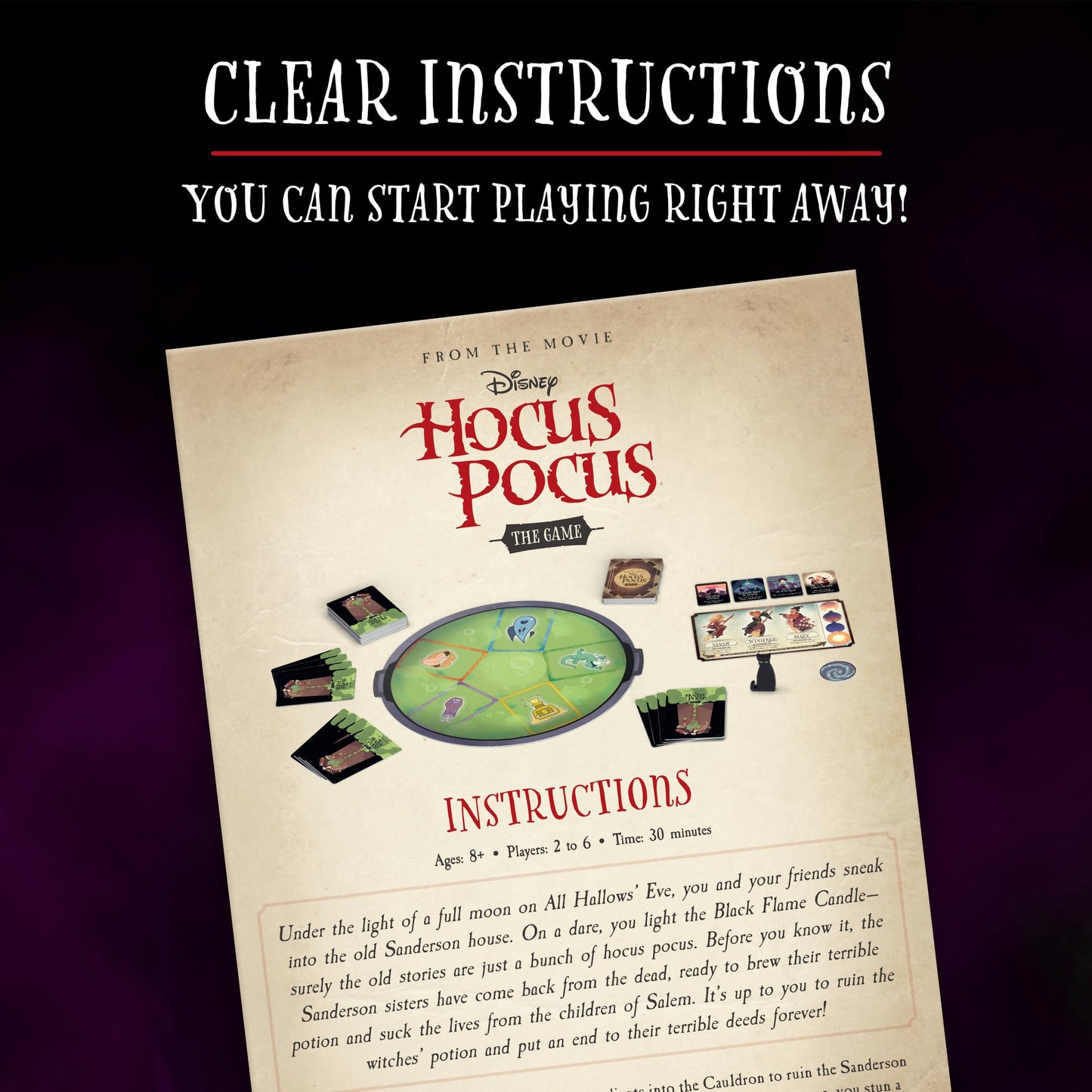 Ravensburger Disney Hocus Pocus Game - Engaging Puzzle for Ages 8 and up | Brain-Boosting Activity | Fun for Fans of Hocus Pocus | Great Gift for Kids