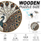 Peacock Wooden Puzzles for Adults, 200pcs Wooden Jigsaw Puzzles for Adults, Peacock Unique Shaped Jigsaw Puzzles Creative Gift for Friend Family Game