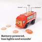 Pete-Za Motorized Train for Wooden Track - Pizza Themed Battery Operated Locomotive - Includes Magnetic Pizza Pieces - Electric Powered Engine
