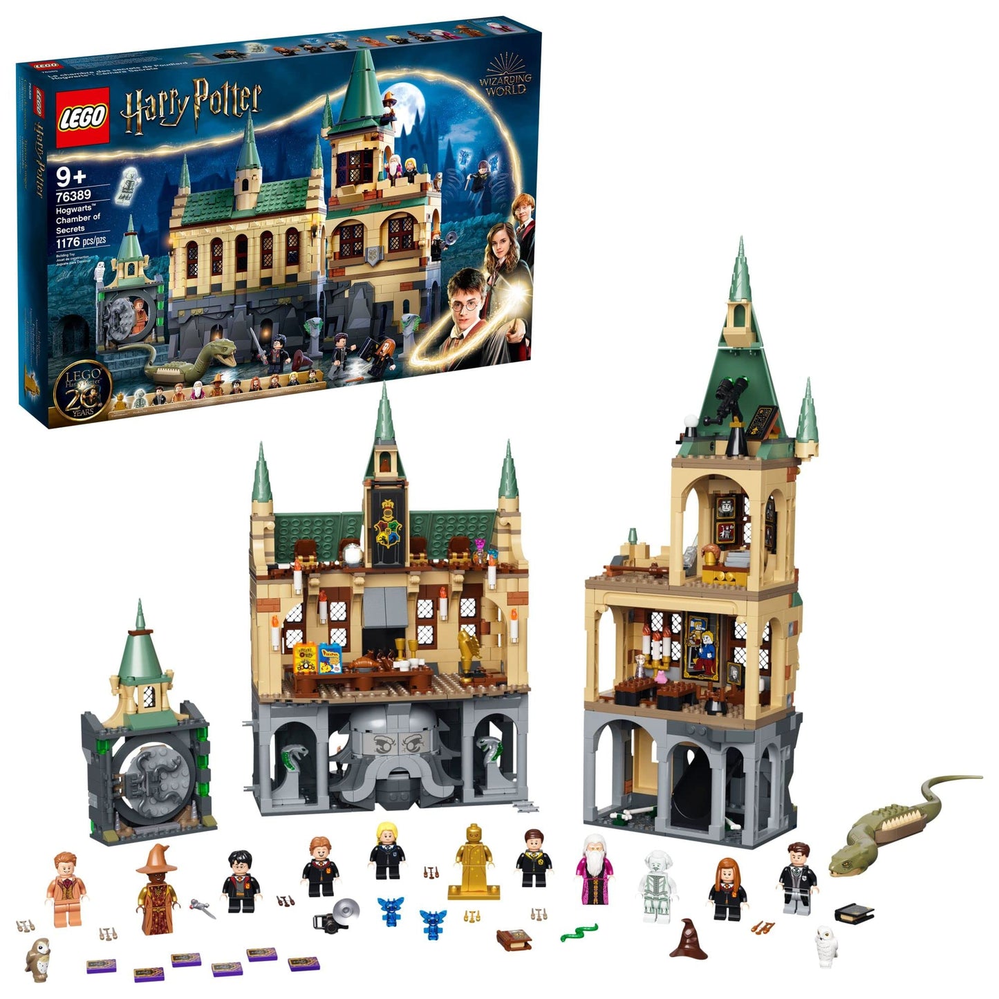 LEGO Harry Potter Hogwarts Chamber of Secrets 76389 Castle Toy with The Great Hall, 20th Anniversary Model Set with Collectible Golden Voldemort