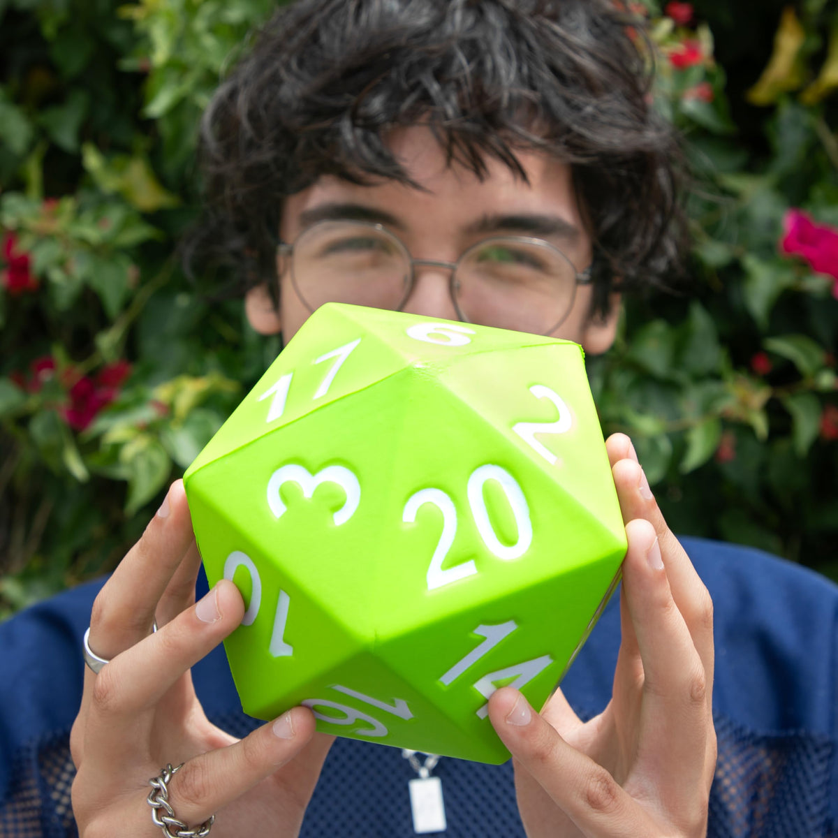 KESS Giant D20 Foam Dice - Green 5" Oversized 20-Sided RPG Tabletop Die