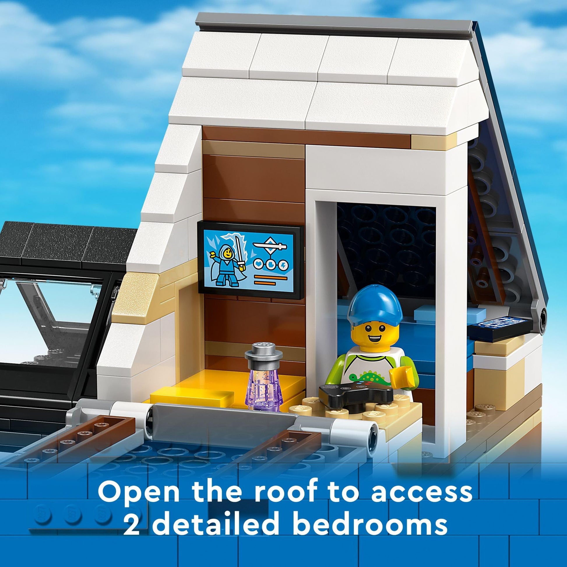 LEGO My City Family House and Electric Car 60398 Building Toy Set, Includes a Kitchen, 2 Bedrooms, Greenhouse, Solar Panels Plus 3 Minifigures and a