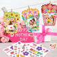 Hayux Mother's Day DIY Craft Kits for Kids 24 Packs DIY Love You Mom Flower Photo Frames Set with Stickers Paper Picture Frames Funny Mother's Day