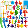 CozyBomB™ Magnetic Fishing Toys Game Set for Kids | Water Table Bathtub Kiddie Pool Party Pole Rod Net, Outdoor Plastic Floating Fish, Toddler Bath