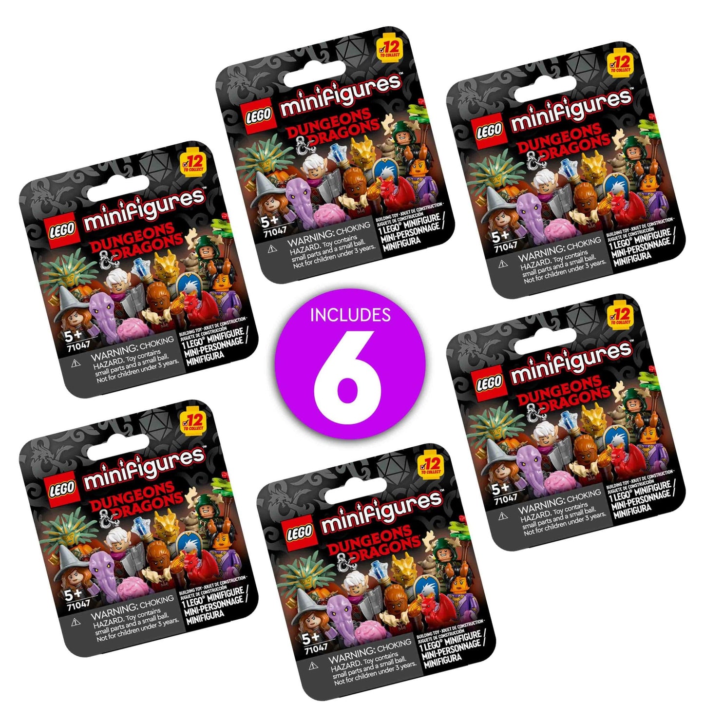 LEGO Minifigures Dungeons & Dragons 6 Pack - Toy for Boys & Girls Ages 5+ - Collectible Figures for Kids & Adult Fans - Dungeons & Dragons Gift
