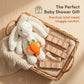 RaZbaby Bunny Snuggly w/Carrot Teething Relief Toy - Soothes Sore Gums w/Nature-Inspired Texture, 100% BPA-Free Silicone Teether, Soft Minky Stuffed