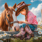 Sunsout A Cowgirl's Best Friend 500 Piece Jigsaw Puzzle for Adults - Finished Size: 18" x 24" by Artist: John Stewart