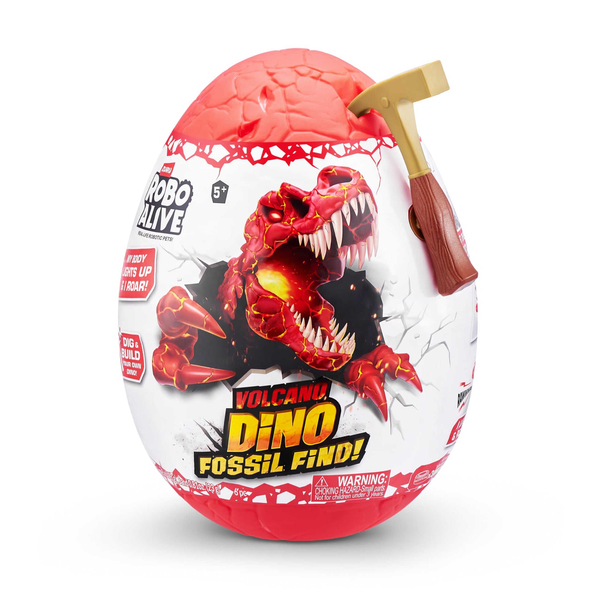 Robo Alive Volcano Dino Fossil Find Triceratops by ZURU Boys Age 5+ Dig and Discover, STEM -Excavate Prehistoric Fossils, Educational Toys, Great