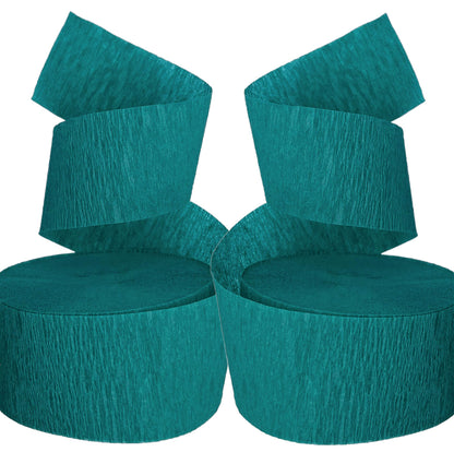 TEAL Crepe Paper Streamers, 2 ROLLS, 145 FT TOTAL, MADE IN USA!