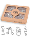 4-in-1 Puzzle Bright Curve Set by Sharp Brain Zone - Heavy Duty Metal Brain Teasers, Unique IQ Puzzle Games for Problem Solving, Stress Relief, Focus