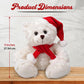 Made By Aliens Soft and Hairy Xmas Santa Teddy Bear with Hat & Scarf- Adorable Christmas Stuffed Teddy Bear Animal - Perfect Holiday Toy Gift for Kids