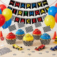 TecUnite 100 Pcs Race Car Checkered Flag Cupcake Wrappers Liners and 100 Pcs Cupcake Toppers Race Car Party Cake Decoration for Racing Checkered Theme