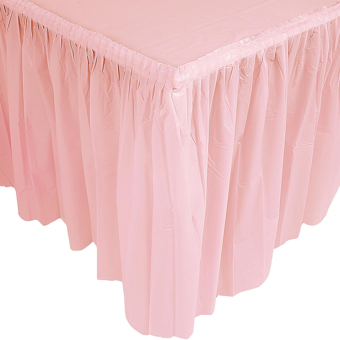 LIGHT PINK PLASTIC TABLESKIRT - Party Supplies - 1 Piece