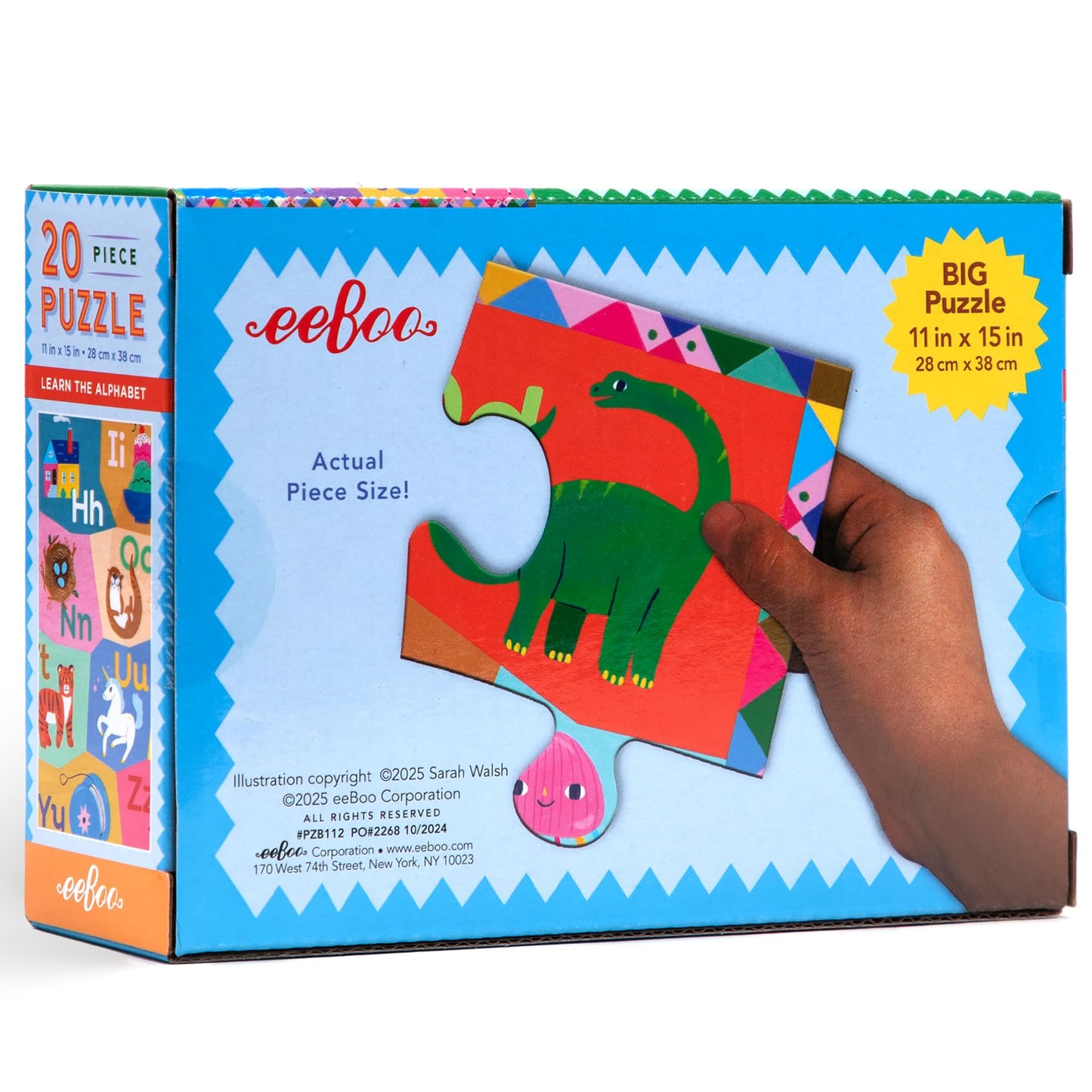eeBoo Learn the Alphabet 20 Giant Piece Children's Puzzle, 15" x 11"