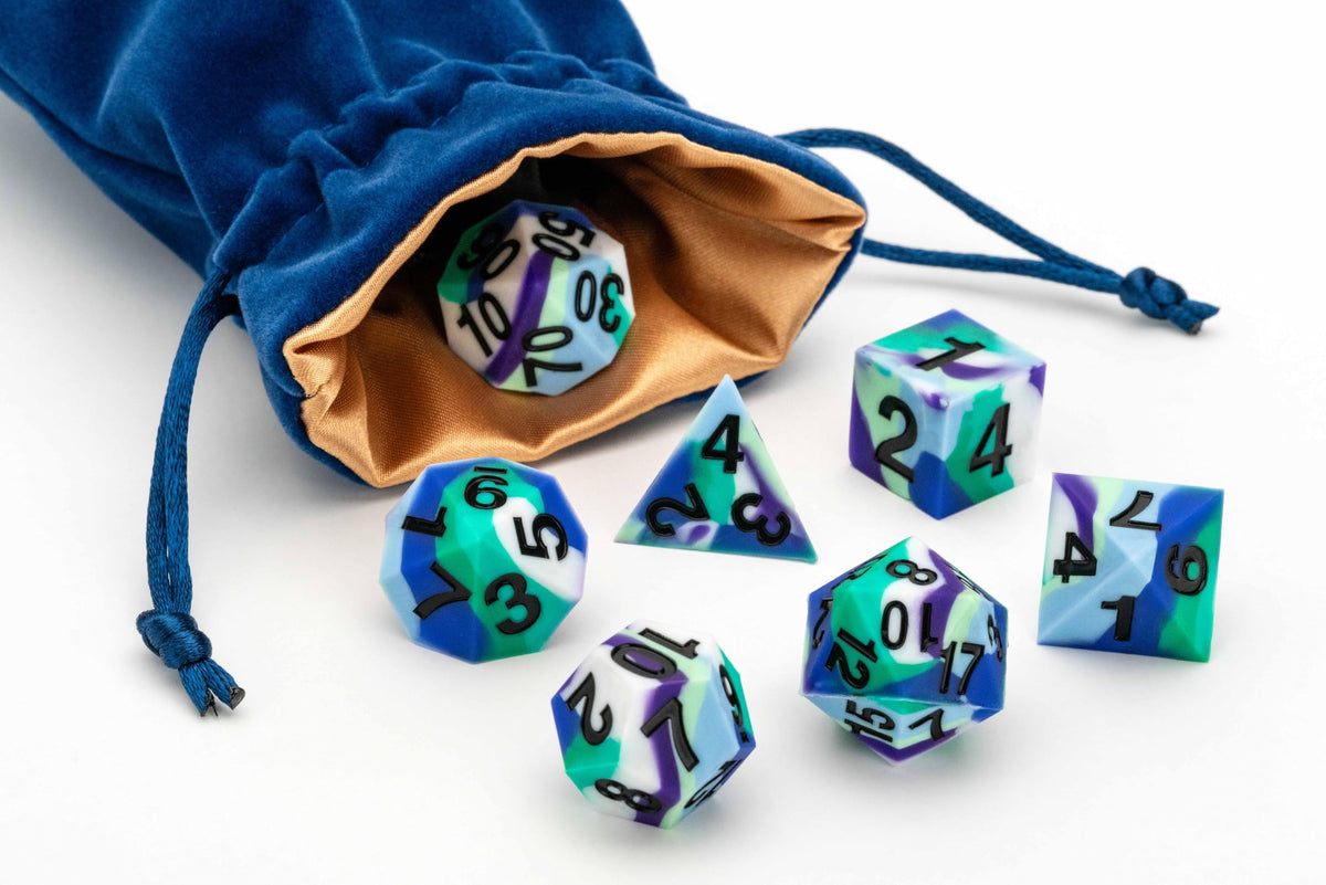 FanRoll 16mm Pride Sharp Edge Silicone Rubber Poly Dice Set: Gay Men