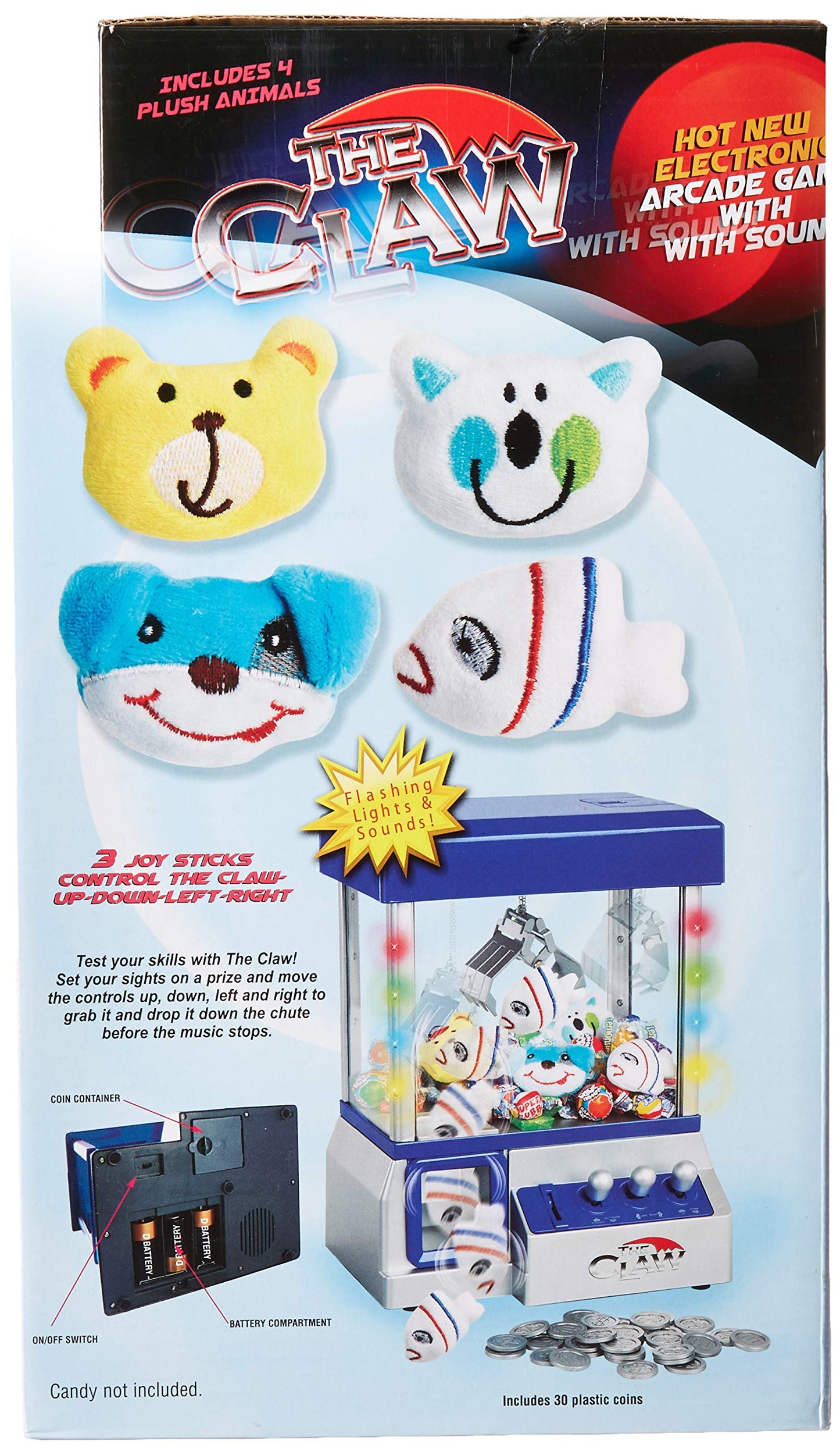 Claw Machine - Arcade Mini Toy Grabber Machine for Kids - Candy Machine- Retro Carnvial Music & Flashing Lights- Best Birthday Gift Game. Use