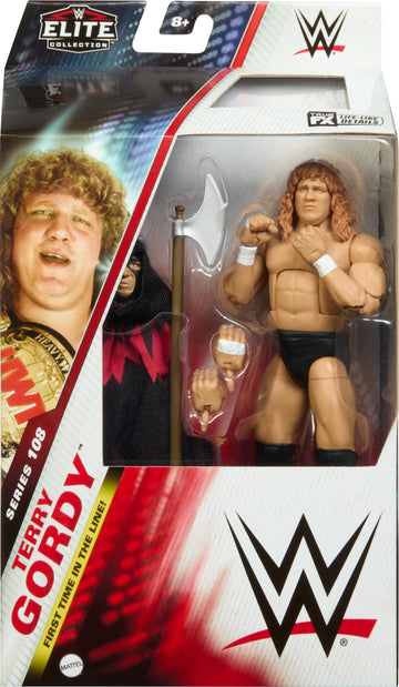 Mattel WWE Elite Action Figure & Accessories, Series #108 Terry Gordon 6-inch Collectible with 25 Articulation Points & Swappable Hands