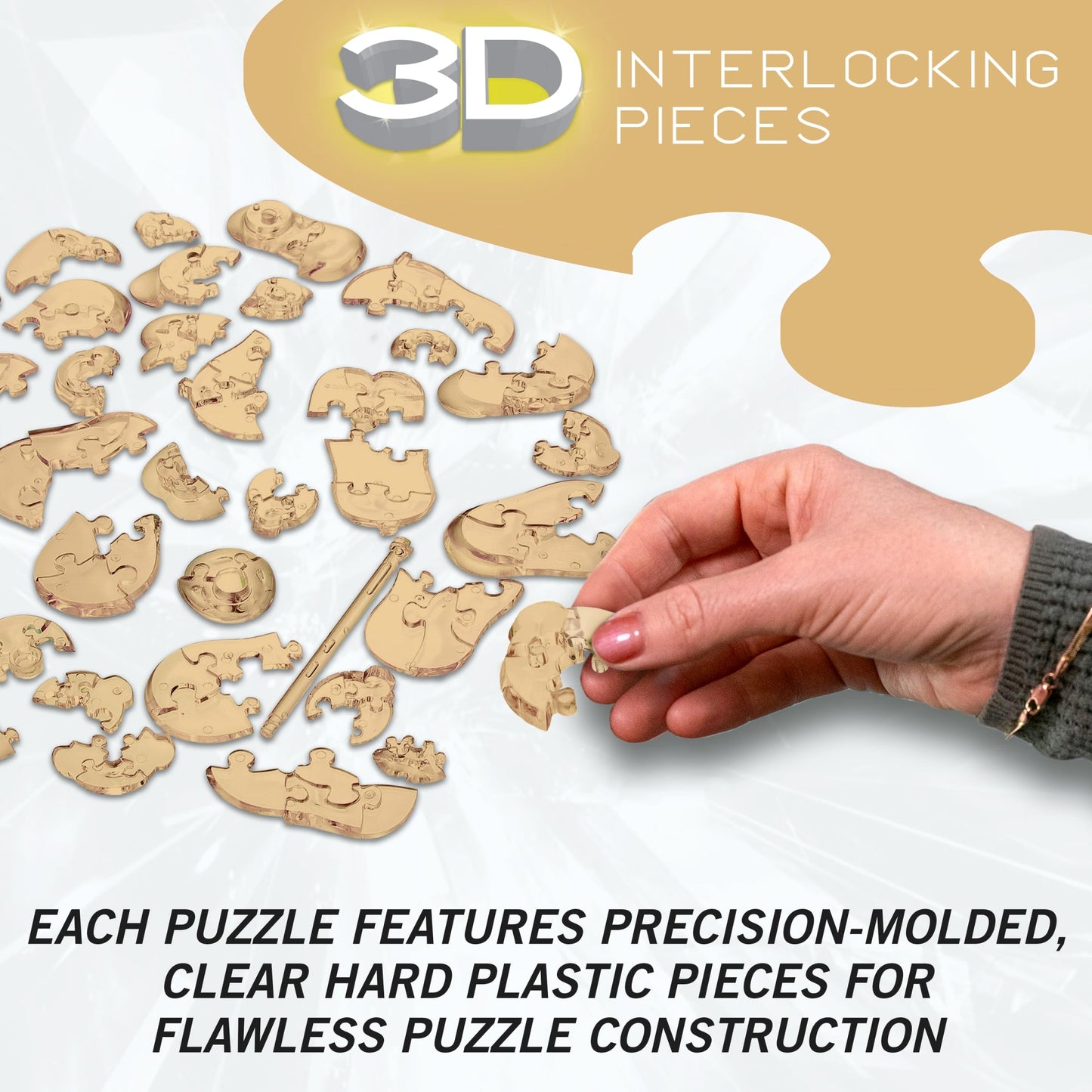 Apricot Poodle Crystal 3D Puzzle, 41-Pc Brain Teaser, Ages 12+