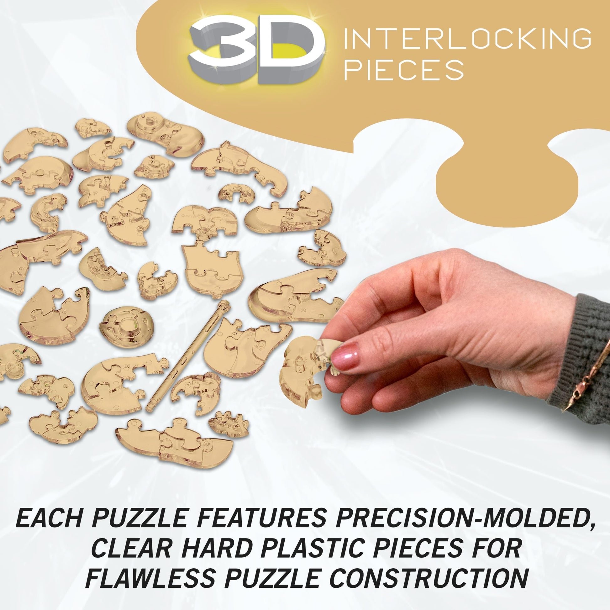 Apricot Poodle Crystal 3D Puzzle, 41-Pc Brain Teaser, Ages 12+