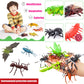 PINOWU 27pcs Bug Toy Figures Playset for Kids Boys, 2-6' Fake Insects - Spiders, Cockroaches, Scorpions, Crickets, Lady Bugs, Butterflies and Worms
