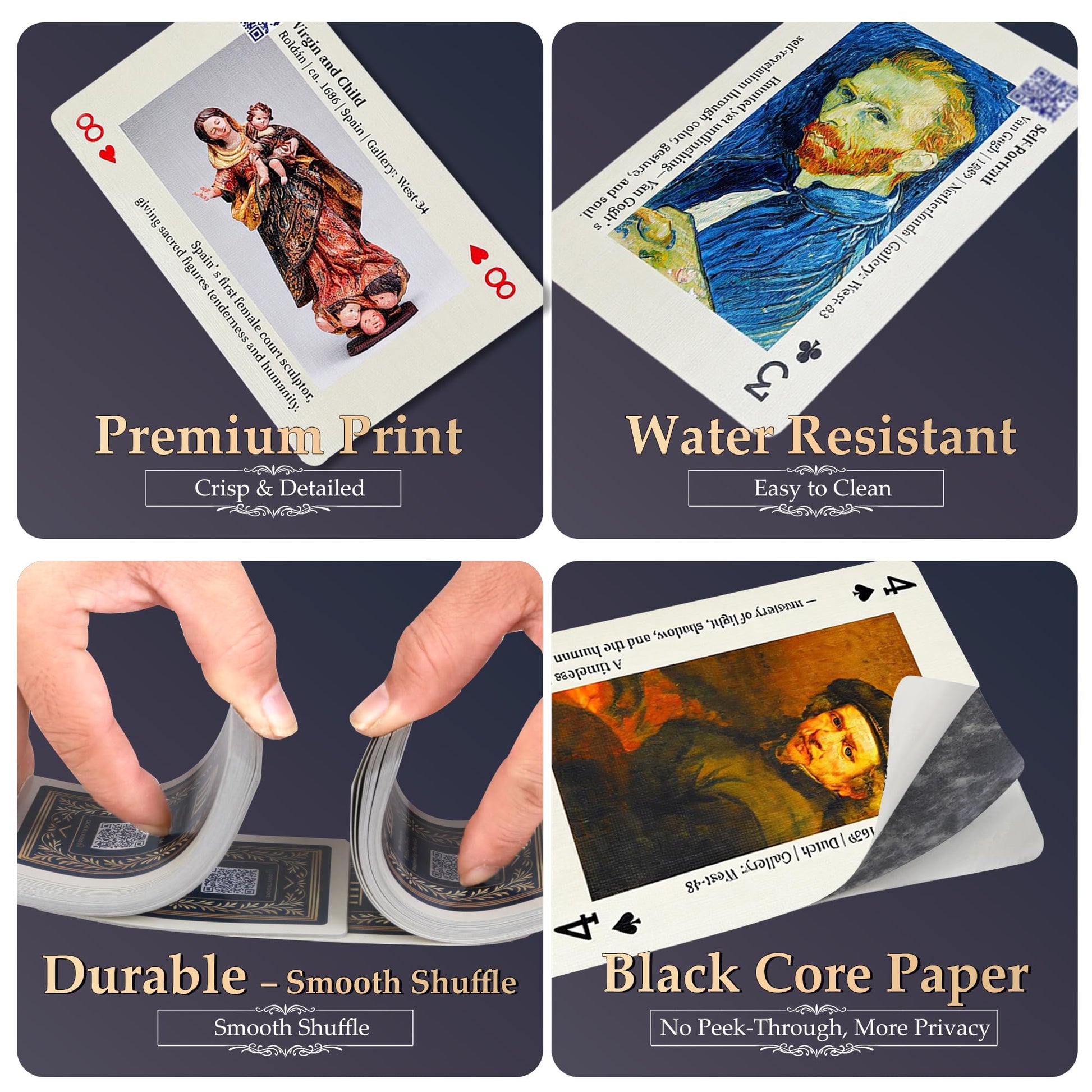 merryhome Arts of Playing Cards with QR Audio Guides - The National Gallery of Art x Discover Art & Play Cards | Themed Playing Cards | Museum Decks |