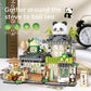 EasyAgo Creative Brick Box Street View-Cute Panda Mini Building Toy Animals Interactive for Kids, Simulation Architecture Toy for Girls and Boys Ages