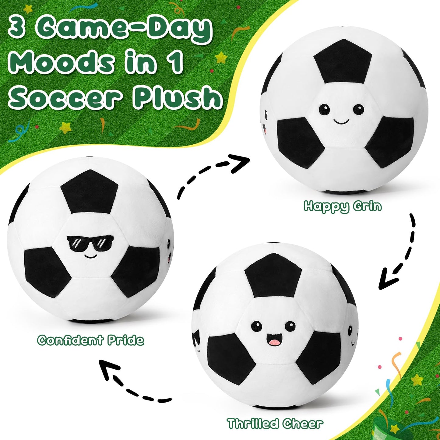 Achwishap 10 Inch Soccer Ball Plush Pillow, Game Day Sports Stuffed Toy