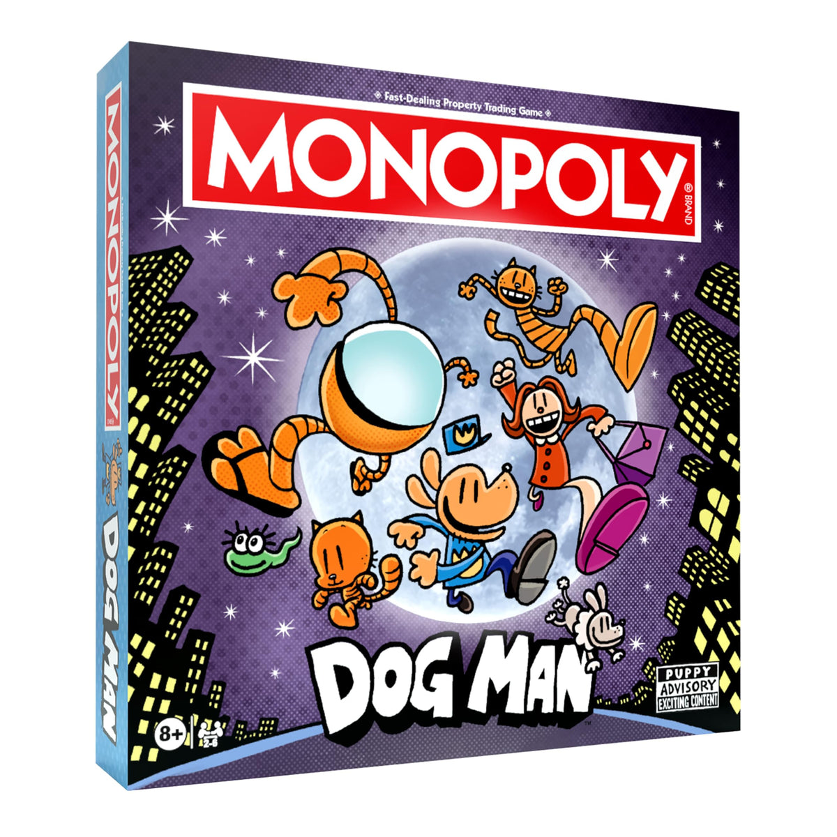 Monopoly: Dog Man Edition Board Game, Buy Sell Trade Locations Like Cat Jail, Petey's Lab, & More, Featuring 6 Custom Tokens: Dog Man, Big Jim, Lil'