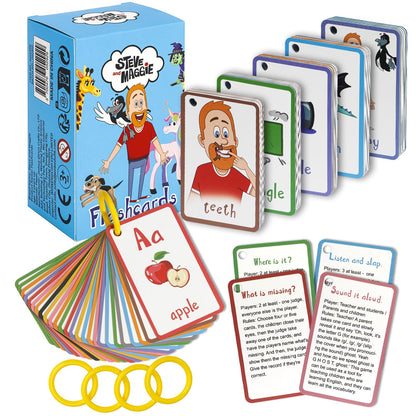 Steve and Maggie Sight Words Flash Cards for Toddlers, 115 PCS Toddler Flash Cards, Phonics Alphabet Numbers Shapes Colors, Preschool Kindergarten