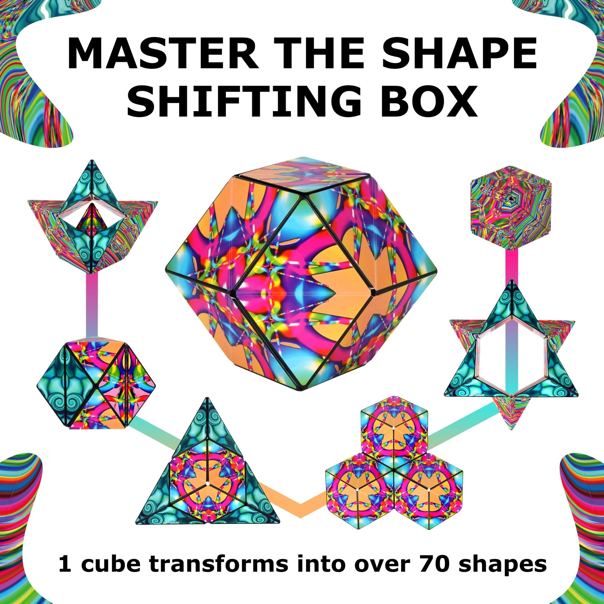 Shashibo DODECA Magnetic Puzzle Cube, Sensory Fidget Toy for Adults & Kids, Stress Relief Fidget Toy for All Ages, Cool Fidget Toys for Desk, Shape