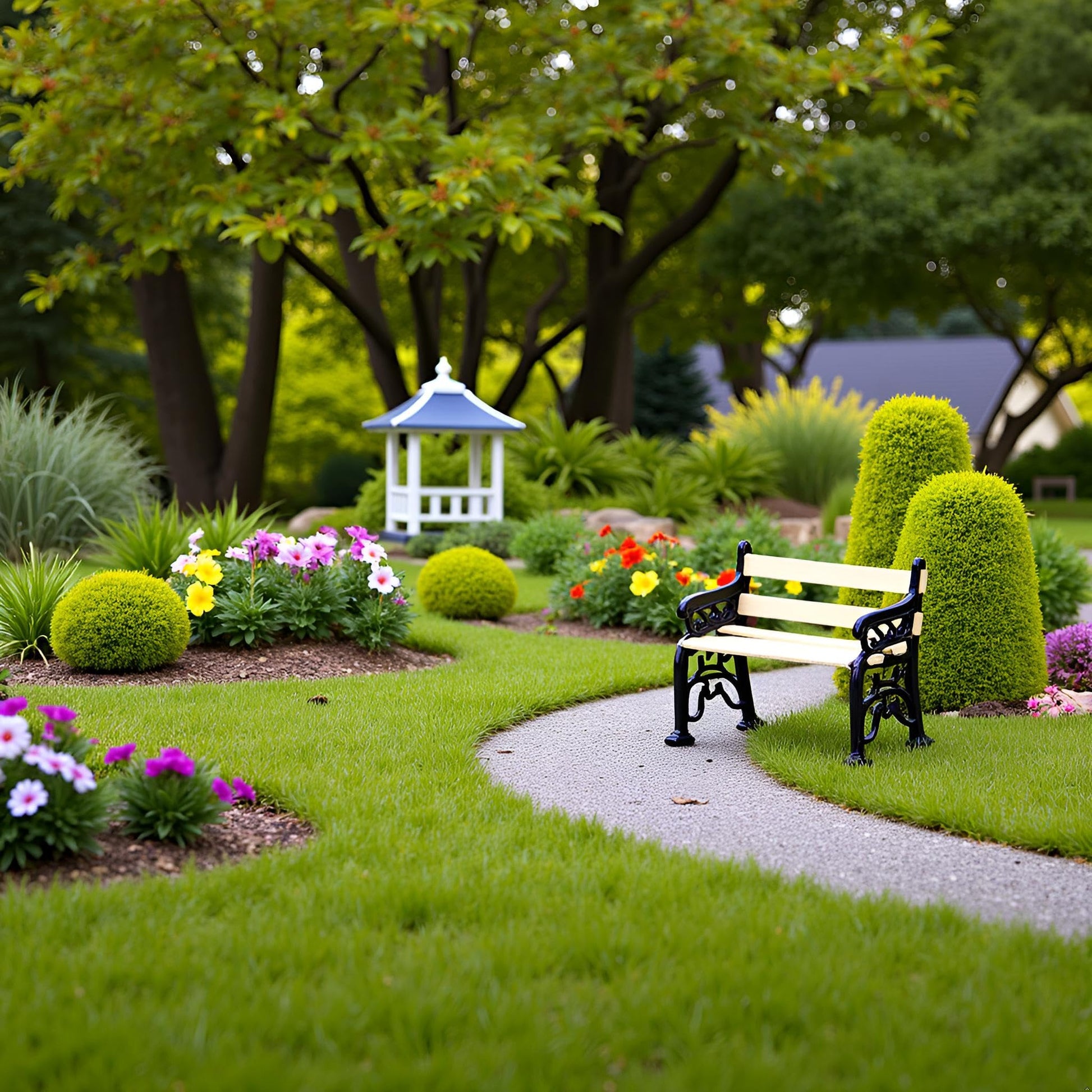 1/24 Miniature Park Bench Dollhouse Decoration Accessories, DIY Doll House Kit